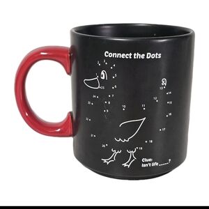 Chalkboard Novelty  Black Ceramic Game Hangman Connect Dots Tabletops Fun Mug